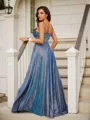 A-line Pretty V-Neck Sleeveless Floor-Length Prom Dresses