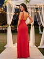 Sheath/Column Straps Fitted Sleeveless Floor-Length Jersey Prom Dresses
