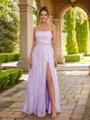 A-line Spaghetti Straps Timeless Sleeveless Floor-Length Prom Dresses