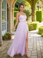 A-line Spaghetti Straps Timeless Sleeveless Floor-Length Prom Dresses