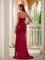 Sheath/Column Spaghetti Straps Sultry Sleeveless Sweep Train Silk like Satin Prom Dresses