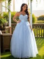Ball Gown Sweetheart Sleeveless Floor-Length Tulle Elegant Prom Dresses