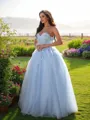 Ball Gown Sweetheart Sleeveless Floor-Length Tulle Elegant Prom Dresses