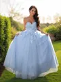 Ball Gown Sweetheart Sleeveless Floor-Length Tulle Elegant Prom Dresses