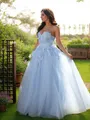 Ball Gown Sweetheart Sleeveless Floor-Length Tulle Elegant Prom Dresses