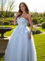 Ball Gown Sweetheart Sleeveless Floor-Length Tulle Elegant Prom Dresses
