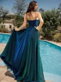 A-line Princess Spaghetti Straps Floor-Length Corset Prom Dress