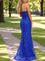 Chic Sheath/Column V-neck Sweep Train Lace Prom Dress
