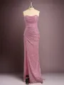 Clingy Sheath/Column Straight Sweep Train Prom Dress With Slit
