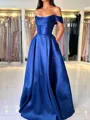 Unique A-line Cowl Pleated Floor-Length Satin Convertible Corset Prom Dress