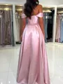 Unique A-line Cowl Pleated Floor-Length Satin Convertible Corset Prom Dress