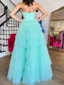 Stunning A-line Straight Cascading Ruffles Floor-Length Prom Dress