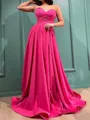 Show-stopping A-line Sweetheart Pleated Floor-Length Stretch Crepe Evening Dress