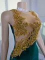 Breathtaking Mermaid Illusion Beading Sweep Train Velvet Evening Dress