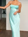 Show-stopping Sheath Square Floor-Length Silk like Satin Evening Dress