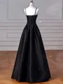 Extravagant A-line Spaghetti Straps Ruffles Floor-Length Satin Evening Dress