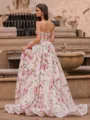 Extravagant A-Line Straight Bow Court Train Prom Dress