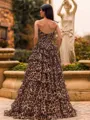 Aristocratic A-Line Sweetheart Cascading Ruffles Sweep Train Corset Prom Dress
