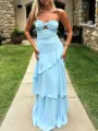 Enchanting Sheath Sweetheart Pleated Floor-Length Chiffon Prom Dress