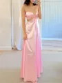 Show-stopping A-Line Sweetheart Pleated Floor-Length Silk Like Satin Prom Dress