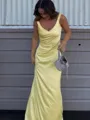 Aristocratic Sheath Straps Floor-Length Silk Like Satin Prom Dress