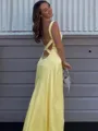 Aristocratic Sheath Straps Floor-Length Silk Like Satin Prom Dress