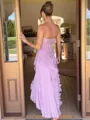 Breathtaking A-Line Halter Pleated Ankle-Length Chiffon Prom Dress