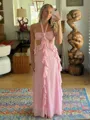Mesmerizing A-Line Halter Ruffles Floor-Length Chiffon Prom Dress