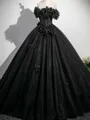 Opulent Ball-Gown Off-the-Shoulder Flower Floor-Length Tulle Corset Prom Dress