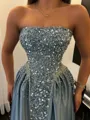 Show-stopping A-line Straight Sequin Floor-Length Corset Prom Dress