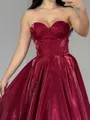 Magnificent A-line Sweetheart Ruffles Sweep Train Corset Prom Dress
