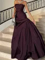 Magnificent A-line Straight Pleated Floor-Length Silk Like Satin Corset Prom Dress