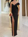 Stunning Sheath One-Shoulder Pleated Floor-Length Chiffon Corset Prom Dress