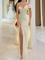 Stunning Sheath One-Shoulder Pleated Floor-Length Chiffon Corset Prom Dress