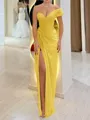 Stunning Sheath One-Shoulder Pleated Floor-Length Chiffon Corset Prom Dress