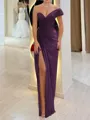 Stunning Sheath One-Shoulder Pleated Floor-Length Chiffon Corset Prom Dress