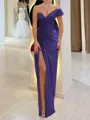 Stunning Sheath One-Shoulder Pleated Floor-Length Chiffon Corset Prom Dress