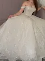 Hot A-line Off-the-Shoulder Sequin Floor-Length Sequins Corset Prom Dress