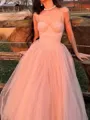 Hermosos A-line Spaghetti Straps Floor-Length Tulle Prom Dress