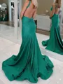 Sultry Sheath V-Neck Sweep Train Prom Dress