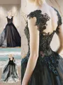 Ball-Gown Sweetheart Pretty Sleeveless Sweep Train Tulle Corset Evening Dress With Lace