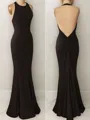 Trumpet/Mermaid Halter Sleeveless Floor-Length Exquisite Jersey Evening Dress