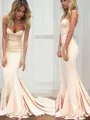 Trumpet/Mermaid Sweetheart Sleeveless Sweep Train Stretch Crepe Captivating Evening Dress