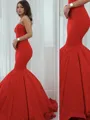Ariel Trumpet/Mermaid Sweetheart Sleeveless Sweep Train Satin Evening Dress