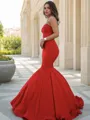 Ariel Trumpet/Mermaid Sweetheart Sleeveless Sweep Train Satin Evening Dress