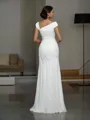 Trumpet/Mermaid Sleeveless Sweep Train Chiffon Dramatic Evening Dress With Beading