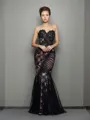 Trumpet/Mermaid Sweetheart Sleeveless Alluring Floor-Length Silk like Satin Evening Dress With Applique
