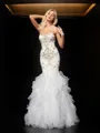 Trumpet/Mermaid Sweetheart Sleeveless Sophisticated Floor-Length Organza Evening Dress With Beading