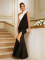 Sheath/Column One-Shoulder Empowering Sleeveless Floor-Length Stretch Crepe Evening Dresses