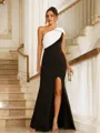 Sheath/Column One-Shoulder Empowering Sleeveless Floor-Length Stretch Crepe Evening Dresses